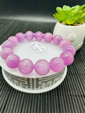 Kunzite Round Bracelet - 14 mm Size - Code B12 - 4A Quality - Natural Kunzite Bracelet - Length 7.5 Inch