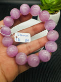 Kunzite Round Bracelet - 15.50 mm Size - Code B16  - 4A Quality - Natural Kunzite Bracelet - Length 7.5 Inch