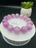 Kunzite Round Bracelet - 15.50 mm Size - Code B16 - 4A Quality - Natural Kunzite Bracelet - Length 7.5 Inch