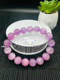 Kunzite Round Bracelet - 12.50 mm Size - Code B24 - 4A Quality - Natural Kunzite Bracelet - Length 7.5 Inch