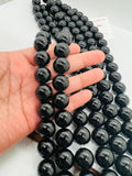16MM Black Onyx Smooth Round, Round beads, gemstone shape Length 16 Inch-