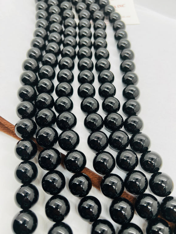 16MM Black Onyx Smooth Round, Round beads, gemstone shape Length 16 Inch-