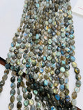 Labradorite 9X11MM faceted Oval Shape, Labradorite faceted beads, length 14", AA quality.