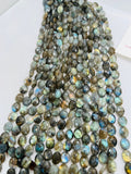 Labradorite 9X11MM faceted Oval Shape, Labradorite faceted beads, length 14", AA quality.