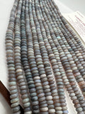 Australian Opal Roundel 4-8MM, 16 Inch Strand-  Grey Australian  opal Roundel shape , Graduated Necklace.