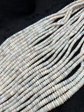 Australian Opal Roundel 4-8MM, 16 Inch Strand-  White Australian  opal Roundel shape , Graduated Necklace.