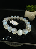 Moonstone Round  Bracelet- 11 mm Size - Code M8 -  Length 7.5 Inches - AAAA Quality - Blue Fire Beads  - Natural Moonstone Bracelet