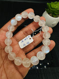 Moonstone Round  Bracelet- 11 mm Size - Code M9 -  Length 7.5 Inches - AAAA Quality - Blue Fire Beads  - Natural Moonstone Bracelet