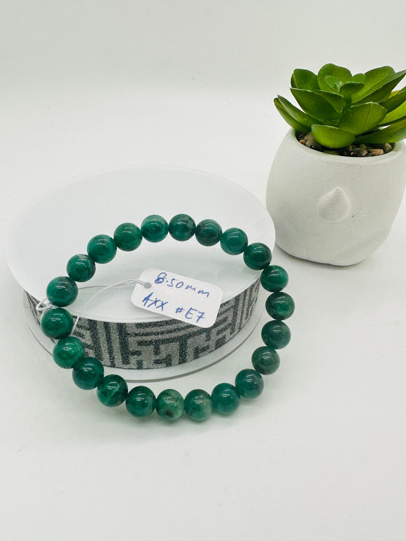 Emerald  Round Bracelet - 8.50 mm Size - Code #E7 AAA Quality - Natural Emerald Bracelet - Length 7.5 Inch