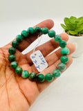 Emerald  Round Bracelet - 9 mm Size - Code #E10 AAA Quality  - Natural Emerald Bracelet - Length 7.5 Inch