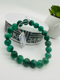 Emerald  Round Bracelet - 9 mm Size - Code #E10 AAA Quality  - Natural Emerald Bracelet - Length 7.5 Inch