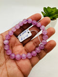 Kunzite Round Bracelet - 8 mm Size - Code B1  - 4A Quality - Natural Kunzite Bracelet - Length 7.5 Inch