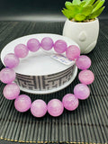 Kunzite Round Bracelet - 14 mm Size - Code B12 - 4A Quality - Natural Kunzite Bracelet - Length 7.5 Inch
