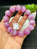 Kunzite Round Bracelet - 16 mm Size - Code B15 - 4A Quality - Natural Kunzite Bracelet - Length 7.5 Inch