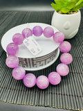 Kunzite Round Bracelet - 16 mm Size - Code B15 - 4A Quality - Natural Kunzite Bracelet - Length 7.5 Inch