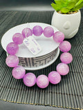 Kunzite Round Bracelet - 16 mm Size - Code B15  - 4A Quality - Natural Kunzite Bracelet - Length 7.5 Inch