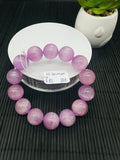 Kunzite Round Bracelet - 15.50 mm Size - Code B16 - 4A Quality - Natural Kunzite Bracelet - Length 7.5 Inch