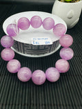 Kunzite Round Bracelet - 15.50 mm Size - Code B16 - 4A Quality - Natural Kunzite Bracelet - Length 7.5 Inch