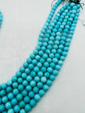 Turquoise Round 8mm size -100 % Natural Turquoise - length 7.5'', Half strand, sleeping beauty Turquoise, Origin Arizona