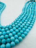 Turquoise Round 8mm size  -100 % Natural Turquoise -  length 7.5'', Half strand, sleeping beauty Turquoise, Origin Arizona