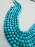 Turquoise Round 8mm size  -100 % Natural Turquoise -  length 7.5'', Half strand, sleeping beauty Turquoise, Origin Arizona