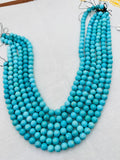 Turquoise Round 8mm size -100 % Natural Turquoise - length 7.5'', Half strand, sleeping beauty Turquoise, Origin Arizona