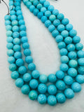 Turquoise Round 12mm size -100 % Natural Turquoise - Length 40 cm - Turquoise Round Beads, sleeping beauty Turquoise, Origin Arizona