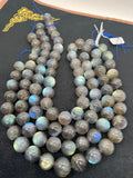 Labradorite Round 17-17.5MM beads, good Quality and perfect round shape . lots of Yellow and Blue Flash -AAA Grade