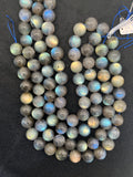 Labradorite Round 16 MM beads, good Quality and perfect round shape . lots of Yellow and Blue Flash -AAA Grade