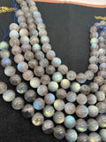 Labradorite Round 18 MM beads, good Quality and perfect round shape . lots of Yellow and Blue Flash -AAA Grade