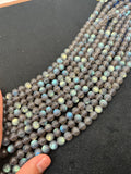 8MM Labradorite Round beads, Perfect round , top quality with blue and yellow Fire 15.5"