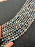 8MM Labradorite Round beads, Perfect round , top quality with blue and yellow Fire 15.5"