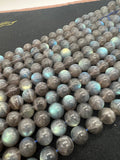 12MM Labradorite Round beads, Top Quality perfect round shape . Yellow and Blue Fire -AAA Grade- 40 cm length - Natural labradorite