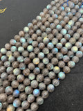 12MM Labradorite Round beads, Top Quality perfect round shape . Yellow and Blue Fire -AAA Grade- 40 cm length - Natural labradorite