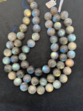 Labradorite Round 19 MM beads, good Quality and perfect round shape . lots of Yellow and Blue Flash -AAA Grade