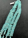 Chalcedony 7X9MM Faceted Pear shape, Peru chalcedony Pear shape, Aqua color chalcedony.length 10"