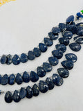 Lapis Lazuli 14X18 MM faceted pear shape, Lapis Lazuli faceted Briolette . Length 10 Inch, origin Afghanistan.