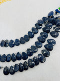 Lapis Lazuli 15X20MM faceted pear shape, Lapis Lazuli faceted Briolette . Length 10 Inch, origin Afghanistan.