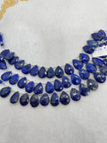 Lapis Lazuli 14X19 MM faceted pear shape, Lapis Lazuli faceted Briolette . Length 10 Inch, origin Afghanistan. AAA quality