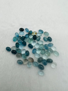 Aquamarine 6X8MM Oval Cabs- Aquamarine cabochon Pack of 5 Pcs Good Quality cabs- Blue Aquamarine, origin Nigeria