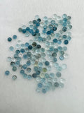 Aquamarine 3MM Round Cabs- Aquamarine cabochon Pack of 8 Pcs Good Quality cabs- Blue Aquamarine, origin Nigeria