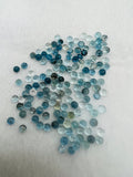 Aquamarine 3MM Round Cabs- Aquamarine cabochon Pack of 8 Pcs Good Quality cabs- Blue Aquamarine, origin Nigeria