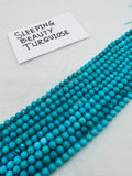 Turquoise Round 5-5.5mm size -100 % Natural Turquoise - Length 40 cm - Turquoise Round Beads, sleeping beauty Turquoise, Origin Arizona