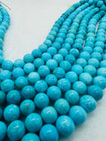 Turquoise Round 10mm size  -100 % Natural Turquoise -  Length 20 cm - half strand Beads, sleeping beauty Turquoise, Origin Arizona