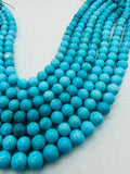 Turquoise Round 10mm size  -100 % Natural Turquoise -  Length 20 cm - half strand Beads, sleeping beauty Turquoise, Origin Arizona