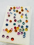 Multi Sapphire faceted loose stone • Size 3-3.20mm, pack of 10 pc, Mix color,