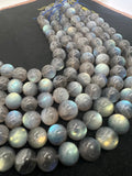 Labradorite Round 18 MM beads, good Quality and perfect round shape . lots of Yellow and Blue Flash -AAA Grade