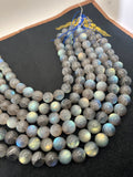 Labradorite Round 18 MM beads, good Quality and perfect round shape . lots of Yellow and Blue Flash -AAA Grade