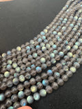 8MM Labradorite Round beads, Perfect round , top quality with blue and yellow Fire 15.5"