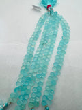 Chalcedony 7X9MM Faceted Pear shape, Peru chalcedony Pear shape, Aqua color chalcedony.length 10"